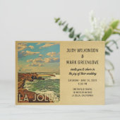La Jolla Wedding Invitation  midden-eeuw Kaart (Staand voorkant)