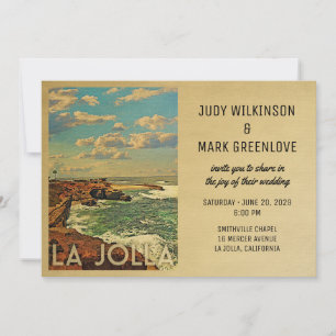 La Jolla Wedding Invitation  midden-eeuw Kaart