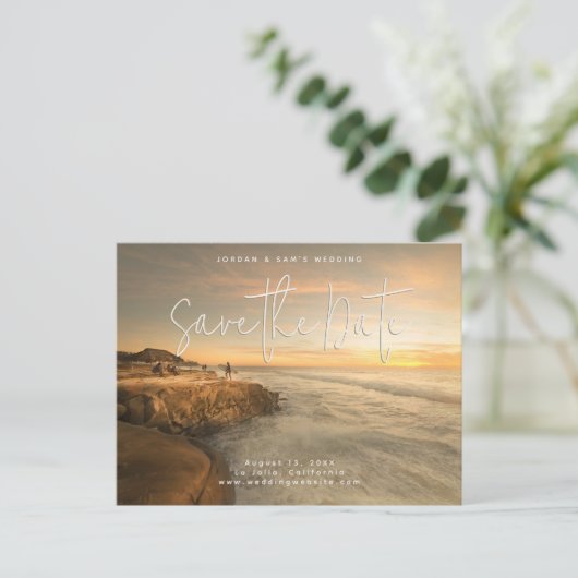 La Jolla Wedding Save the Date Briefkaart (Staand voorkant)