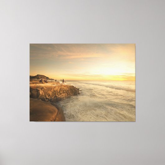 La Jolla Windansea Sunset 54x40 Extra groot Canvas (Voorkant)