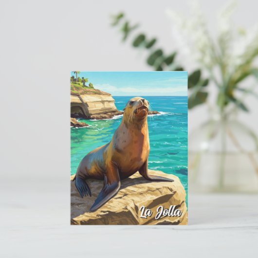 La Jolla Zee Lion Californië Reizen Briefkaart (Staand voorkant)