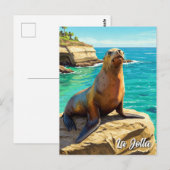 La Jolla Zee Lion Californië Reizen Briefkaart (Voorkant / Achterkant)