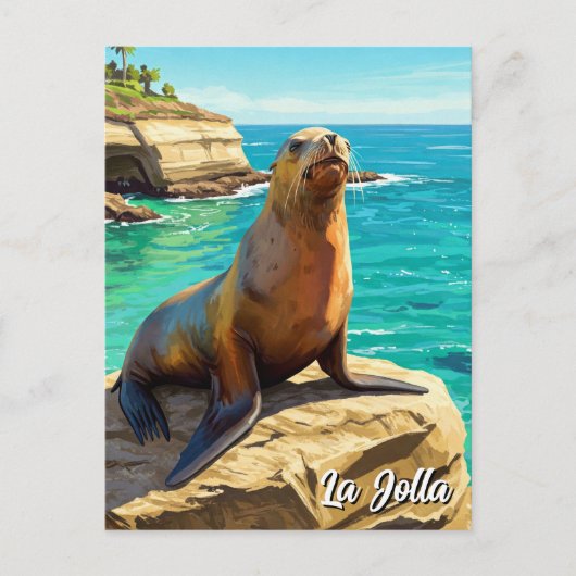 La Jolla Zee Lion Californië Reizen Briefkaart (Voorkant)