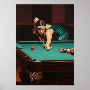 LA JOUSE DE BILLARD (De biljartspeler) Poster
