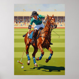 LA JOUSE DE POLO (de polospeler) - originele kunst Poster