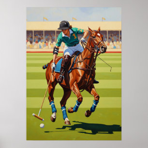 LA JOUSE DE POLO (de polospeler) - originele kunst Poster