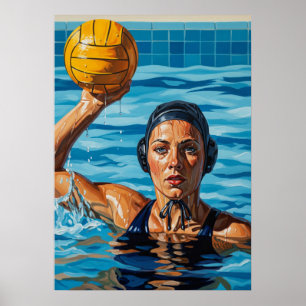 LA JOUSE DE WATER-POLO (De waterpolospeler) Poster