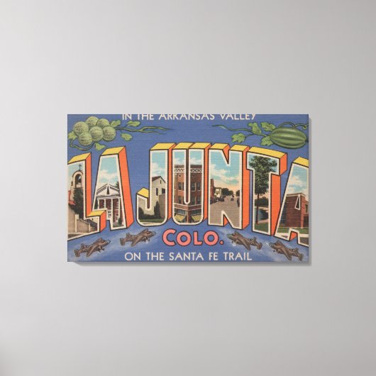 La Junta, Colorado - Large Letter Scenes 2 Canvas Afdruk (Voorkant)
