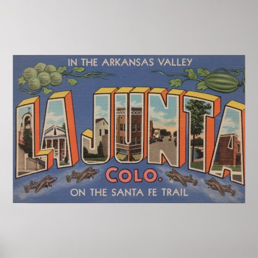 La Junta, Colorado - Large Letter Scenes 2 Poster (Voorkant)