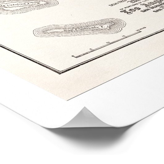 LA-kaart uit 1886 Poster (Hoek)