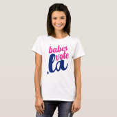 ,la Kamala babes stemmen op roze blauwe tekst T-shirt (Voorkant volledig)