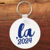 ,la Kamala comma spreek 2024 blauwe tekst uit Sleutelhanger (Achterkant)