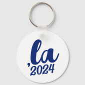 ,la Kamala comma spreek 2024 blauwe tekst uit Sleutelhanger (Achterkant)