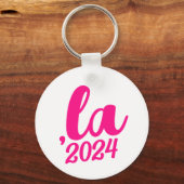 ,la Kamala comma spreek 2024 heet roze tekst uit Sleutelhanger (Achterkant)