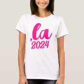 ,la Kamala comma spreek 2024 heet roze tekst uit T-shirt (Voorkant)