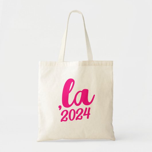,la Kamala comma spreek 2024 heet roze tekst uit Tote Bag (Voorkant)
