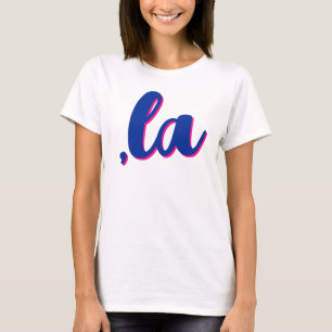 ,la Kamala comma spreek blauwe tekst roze schaduw T-shirt