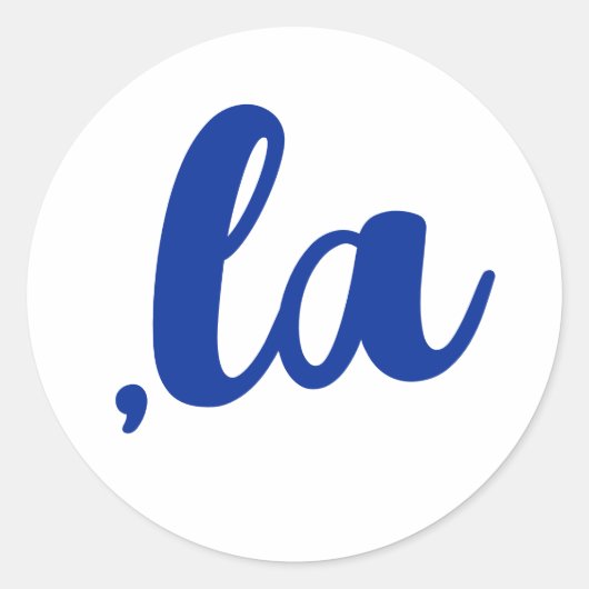 ,la Kamala comma spreek blauwe tekst uit Ronde Sticker (Voorkant)