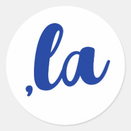 ,la Kamala comma spreek blauwe tekst uit Ronde Sticker