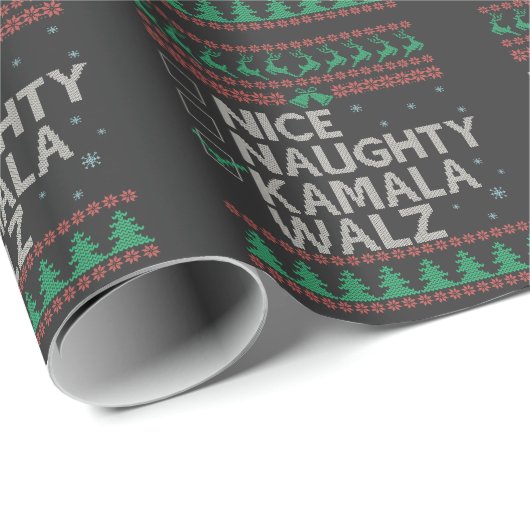 La Kamala Harris lelijke kersttrui verkiezing Cadeaupapier (Rol Hoek)