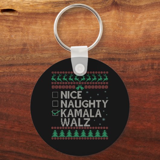 La Kamala Harris lelijke kersttrui verkiezing Sleutelhanger (Voorkant)