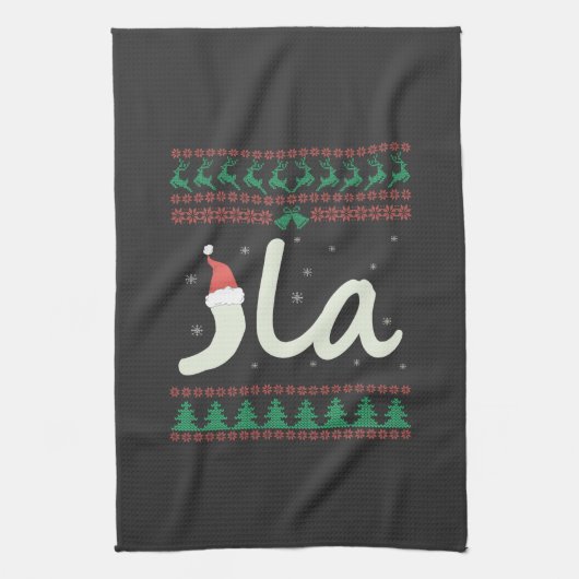 La Kamala Harris lelijke kersttrui verkiezing Theedoek (Verticaal)