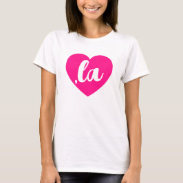 ,la KAMALA hart hete roze script tekst T-shirt