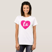 ,la KAMALA hart hete roze script tekst T-shirt (Voorkant volledig)