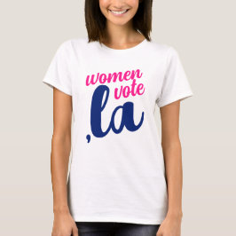 ,la Kamala vrouwen stemmen roze blauwe tekst T-shirt