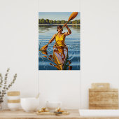 LA KAYAKISTE (De Kayaker) Poster (Keuken)