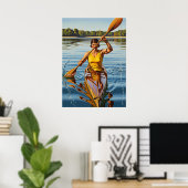 LA KAYAKISTE (De Kayaker) Poster (Thuiskantoor)