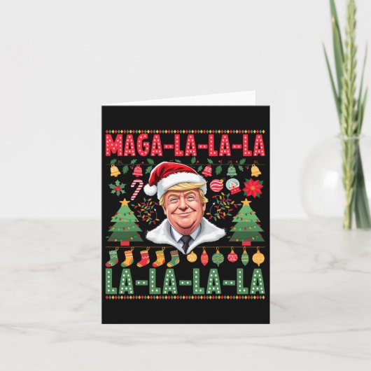 La La Donald Trump Potus 47 Lelijke Kerst 1 Kaart (Voorkant)
