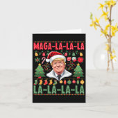 La La Donald Trump Potus 47 Lelijke Kerst 1 Kaart (Gele Bloem)