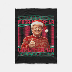 La La Donald Trump Potus 47 Lelijke Kerstzweet Fleece Deken