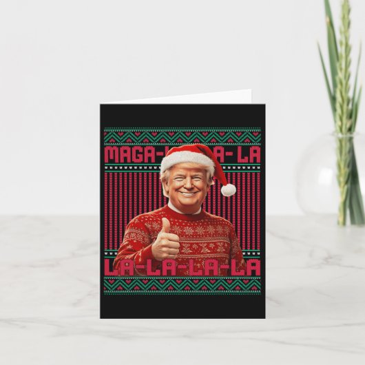 La La Donald Trump Potus 47 Lelijke Kerstzweet Kaart (Voorkant)