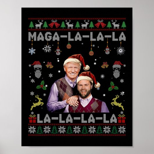 La La Donald Trump Potus 47 Lelijke Kerstzweet Poster (Voorkant)
