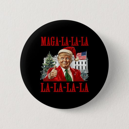 La La Donald Trump Potus 47 Lelijke Kerstzweet Ronde Button 5,7 Cm (Voorkant)