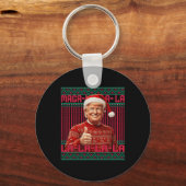 La La Donald Trump Potus 47 Lelijke Kerstzweet Sleutelhanger (Voorkant)