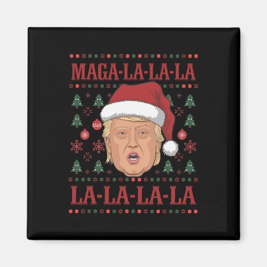 La La Donald Trump Potus 47 Ugly Christmas 2 Magneet (Voorkant)