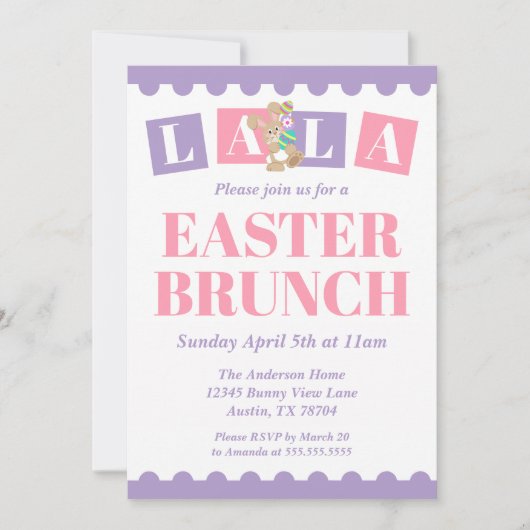 La La Easter Brunch Invitation Kaart (Voorkant)