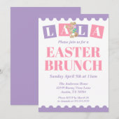 La La Easter Brunch Invitation Kaart (Voorkant / Achterkant)