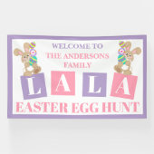 La La Easter Bunny Egg Hunt Banner (Horizontaal)