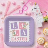 La La Easter Bunny Party Plates Papieren Bordje (Feest)