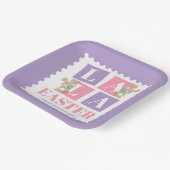 La La Easter Bunny Pastel Party Plates Papieren Bordje (Gebogen)