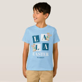 La La Easter Cute Bunny Blue Boys T-shirt (Voorkant volledig)