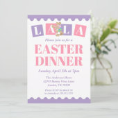 La La Easter Dinner Invitation Kaart (Staand voorkant)