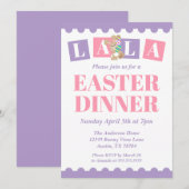 La La Easter Dinner Invitation Kaart (Voorkant / Achterkant)