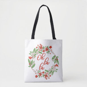 La La - Franse Gezegden Floral Tote Bag