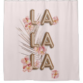LA-LA-Girly Trendy RoseGold Flower Motivation Douchegordijn (Voorkant)