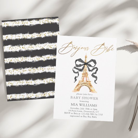 La La La! Goud Frans Baby shower Kaart